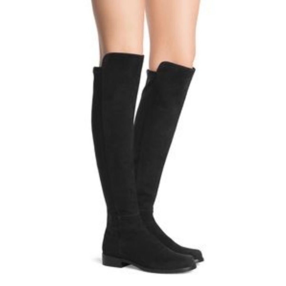 NEW Stuart Weitzman Over the Knee 50/50 Black Suede Boots. Gorgeous!